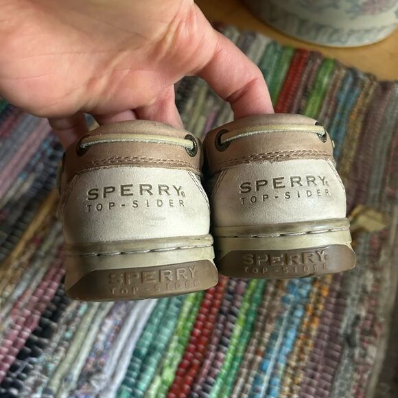 Sperry Women’s Top Sider Beige Leather Boat Shoes 8M - Picture 5 of 16